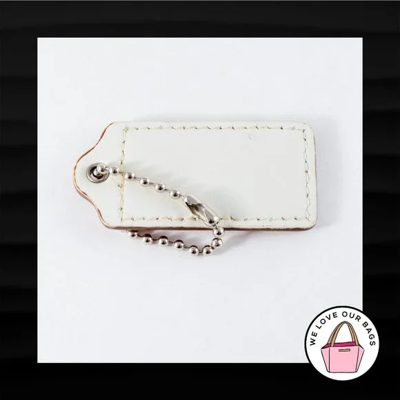 2.5" Large COACH SADDLE BROWN LEATHER KEY FOB BAG CHARM KEYCHAIN HANGTAG TAG - Picture 2 of 2